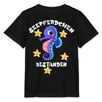 Seepferdchen bestanden - Stanley/Stella Kinder T-Shirt MINI CREATOR  - Schwarz - Vorne - Mikhail (115cm)