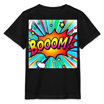 regenbogenstrahl comic style mit kaboom - Stanley/Stella Kinder T-Shirt MINI CREATOR  - Schwarz - Vorne - Mikhail (115cm)