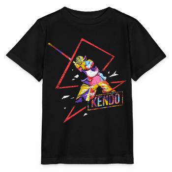 Disziplinierter Kendo Schwertkämpfer - Stanley/Stella Kinder T-Shirt MINI CREATOR  - Schwarz - Vorne - Mikhail (115cm)