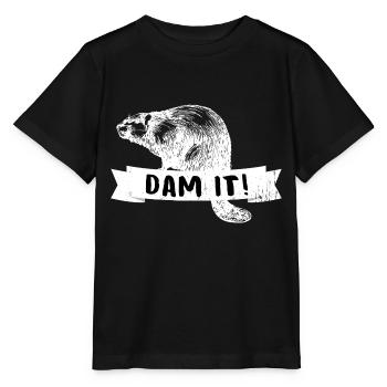 Flinker Kanadabiber Dammbaumeister - Stanley/Stella Kinder T-Shirt MINI CREATOR  - Schwarz - Vorne - Mikhail (115cm)
