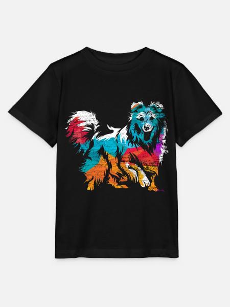 Aufgeweckter Sheltie Agilityprofi - Stanley/Stella Kinder T-Shirt MINI CREATOR  - Schwarz