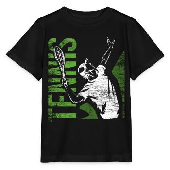 Pfeilschneller Tennis Aufschlag - Stanley/Stella Kinder T-Shirt MINI CREATOR  - Schwarz - Vorne - Mikhail (115cm)