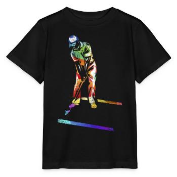 Flinker Miniputt Turnierspieler - Stanley/Stella Kinder T-Shirt MINI CREATOR  - Schwarz - Vorne - Mikhail (115cm)