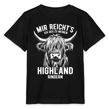 Mir reicht's - ich geh zu meinen Highland Rindern - Stanley/Stella Kinder T-Shirt MINI CREATOR  - Schwarz - Vorne - Mikhail (115cm)