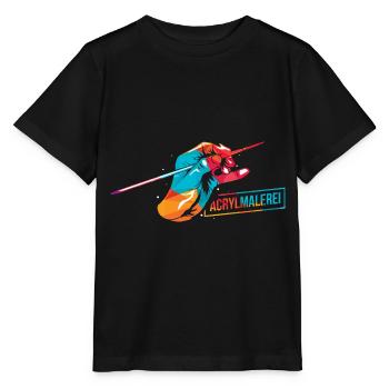Lebendige Acrylmalerei Leinwand - Stanley/Stella Kinder T-Shirt MINI CREATOR  - Schwarz - Vorne - Mikhail (115cm)