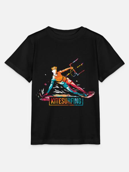 Dynamischer Kitesurfer Küstenwind - Stanley/Stella Kinder T-Shirt MINI CREATOR  - Schwarz