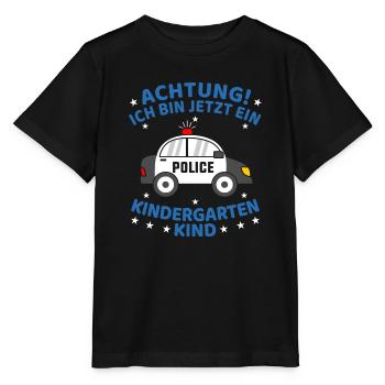 Ich Bin Jetzt Ein Kindergartenkind Polizeiauto 1 - Stanley/Stella Kinder T-Shirt MINI CREATOR  - Schwarz - Vorne - Mikhail (115cm)