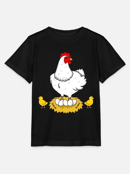 Huhn Henne Hahn Eier - Stanley/Stella Kinder T-Shirt MINI CREATOR  - Schwarz