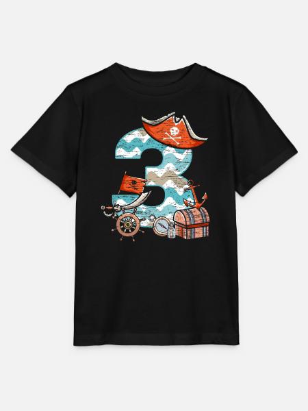 3. Geburtstag Piraten Jungen Kindergeburtstag 3 - Stanley/Stella Kinder T-Shirt MINI CREATOR - Schwarz