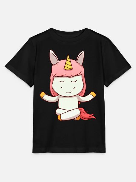 Unicorn Meditation - Stanley/Stella Kinder T-Shirt MINI CREATOR - Schwarz