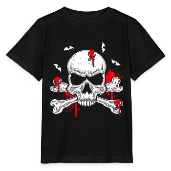 Totenschädel Retro Blut Blutig Schädel Vintage - Stanley/Stella Kinder T-Shirt MINI CREATOR  - Schwarz - Vorne - Mikhail (115cm)