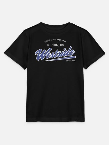 Westside Boston Retro Schriftzug - Stanley/Stella Kinder T-Shirt MINI CREATOR - Schwarz