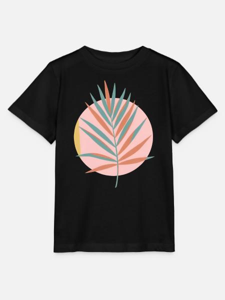Boho-Tropenpalmenblatt-Ästhetik - Stanley/Stella Kinder T-Shirt MINI CREATOR  - Schwarz