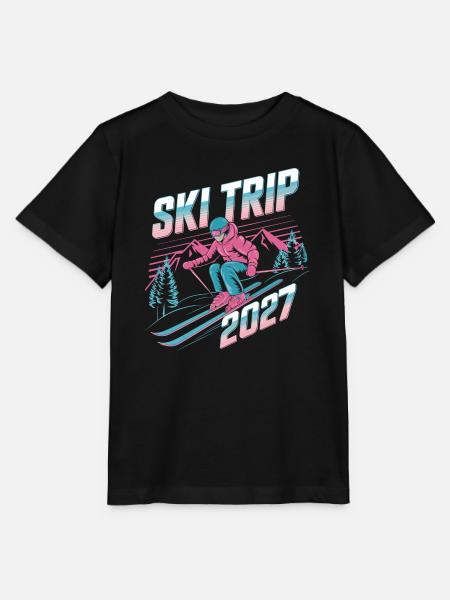 Skireise 2027 Neon Retro - Stanley/Stella Kinder T-Shirt MINI CREATOR - Schwarz