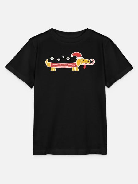 Weihnachts-Dackel - Stanley/Stella Kinder T-Shirt MINI CREATOR - Schwarz