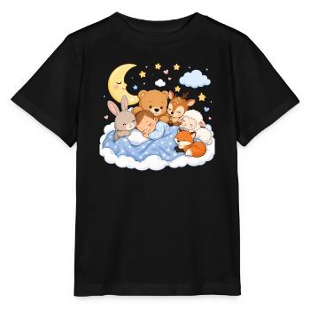 Süße Traumwelt – Baby mit Kuscheltieren - Stanley/Stella Kinder T-Shirt MINI CREATOR  - Schwarz - Vorne - Mikhail (115cm)