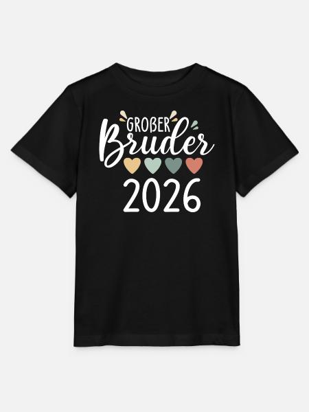 Großer Bruder 2026 Herzen - Stanley/Stella Kinder T-Shirt MINI CREATOR  - Schwarz