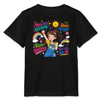 Mutige Heldin im bunten Glanz - Stanley/Stella Kinder T-Shirt MINI CREATOR  - Schwarz - Vorne - Mikhail (115cm)