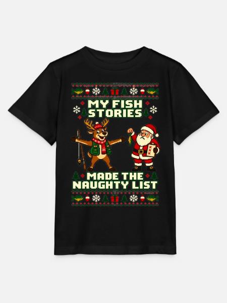 Weihnachten Angler Rentier Humor - Stanley/Stella Kinder T-Shirt MINI CREATOR - Schwarz