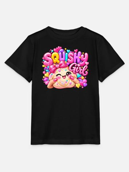 Squishy Girl Glitzerherz - Stanley/Stella Kinder T-Shirt MINI CREATOR - Schwarz