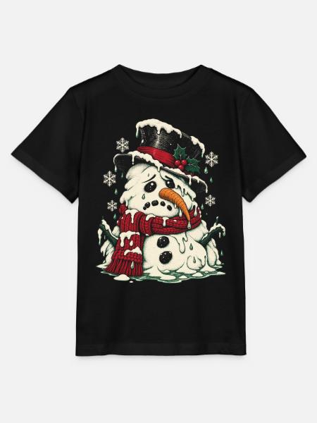 Schmelzender Schneemann im Winterschal - Stanley/Stella Kinder T-Shirt MINI CREATOR  - Schwarz