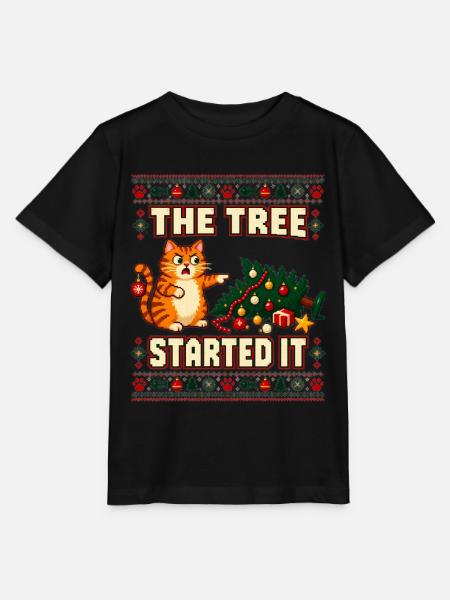 Weihnachten Katze Tannenbaum Chaos - Stanley/Stella Kinder T-Shirt MINI CREATOR  - Schwarz