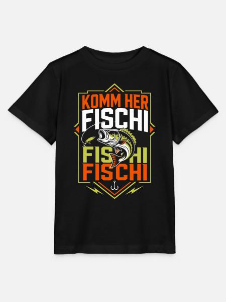 Komm her Fischi Fischi Angler - Stanley/Stella Kinder T-Shirt MINI CREATOR  - Schwarz