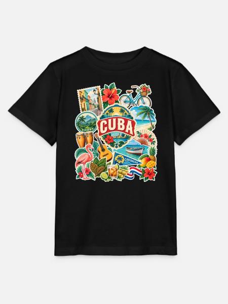 Kuba Reisesticker - Stanley/Stella Kinder T-Shirt MINI CREATOR - Schwarz