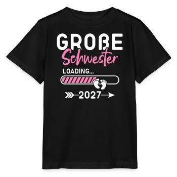 Große Schwester Loading 2027 - Stanley/Stella Kinder T-Shirt MINI CREATOR  - Schwarz - Vorne - Mikhail (115cm)