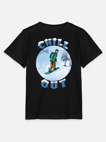 Winter Snowboarder Chill-Out - Stanley/Stella Kinder T-Shirt MINI CREATOR - Schwarz