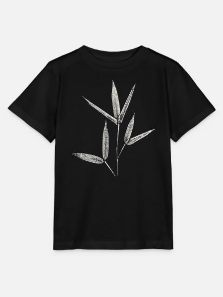 Bambus Botanischer Blätterdruck - Stanley/Stella Kinder T-Shirt MINI CREATOR  - Schwarz