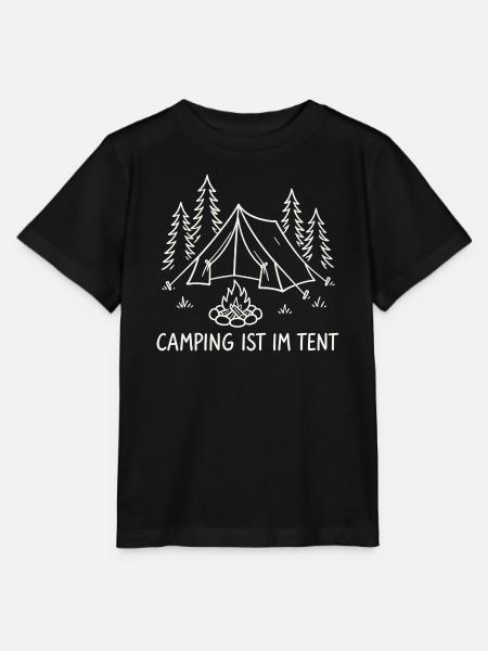 Camping im Tent Waldsilhouette - Stanley/Stella Kinder T-Shirt MINI CREATOR  - Schwarz