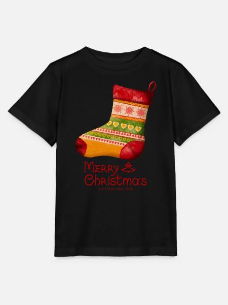 Frohe Weihnachten Strickstrümpf - Stanley/Stella Kinder T-Shirt MINI CREATOR - Schwarz