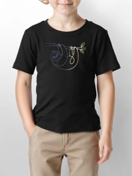Faultier - Stanley/Stella Kinder T-Shirt MINI CREATOR - Schwarz - Vorne - Mikhail (115cm)