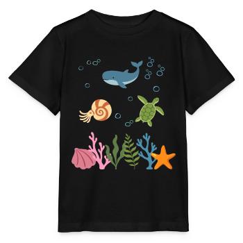 Wal Unterwasser Kinder Nautilus - Stanley/Stella Kinder T-Shirt MINI CREATOR  - Schwarz - Vorne - Mikhail (115cm)