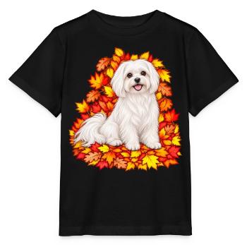 Malteser im Laubkranz - Stanley/Stella Kinder T-Shirt MINI CREATOR  - Schwarz - Vorne - Mikhail (115cm)