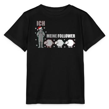 Ich Und Meine Follower Schäfer Schafe Weihnachten - Stanley/Stella Kinder T-Shirt MINI CREATOR  - Schwarz - Vorne - Mikhail (115cm)
