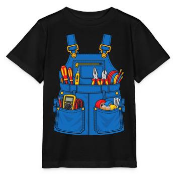 Elektriker Werkzeugschürze - Stanley/Stella Kinder T-Shirt MINI CREATOR  - Schwarz - Vorne - Mikhail (115cm)
