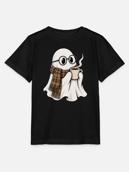 Kaffeegeist mit Brille und Schal - Stanley/Stella Kinder T-Shirt MINI CREATOR - Schwarz