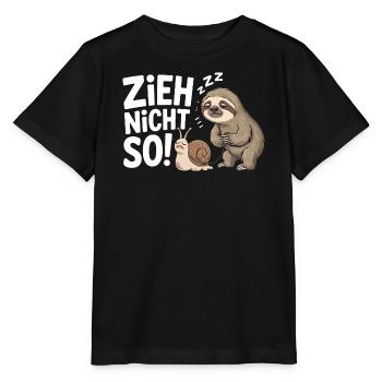 Faulheit und Schnecke Zieh nicht so Humor Langsamkeit - Stanley/Stella Kinder T-Shirt MINI CREATOR  - Schwarz - Vorne - Mikhail (115cm)