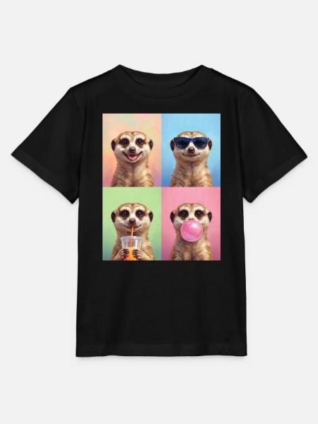 Meerkat Erdmännchen - Stanley/Stella Kinder T-Shirt MINI CREATOR - Schwarz