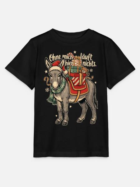 Weihnachtsesel mit Nikolausmütze - Stanley/Stella Kinder T-Shirt MINI CREATOR - Schwarz