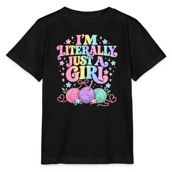Nur ein Hobby für Mädchenhäkelgarn - Stanley/Stella Kinder T-Shirt MINI CREATOR  - Schwarz - Vorne - Mikhail (115cm)