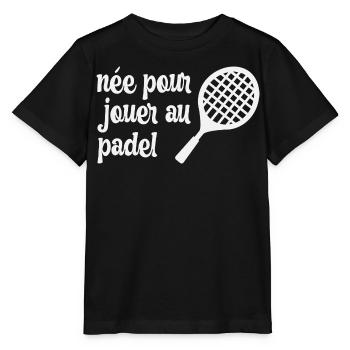 Padel Lustiger Humor Geboren, um Padel zu spielen - Stanley/Stella Kinder T-Shirt MINI CREATOR  - Schwarz - Vorne - Mikhail (115cm)