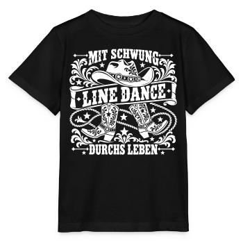 Line Dance Lebensfreude - Stanley/Stella Kinder T-Shirt MINI CREATOR  - Schwarz - Vorne - Mikhail (115cm)