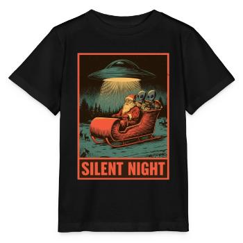 Silent Night Aliens - Stanley/Stella Kinder T-Shirt MINI CREATOR  - Schwarz - Vorne - Mikhail (115cm)