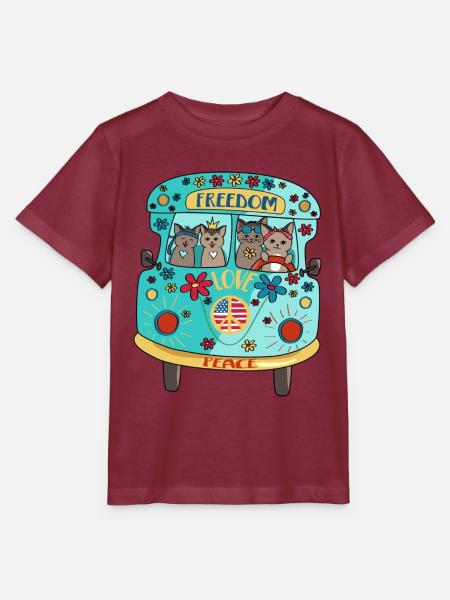 Camper Camping Bus - Stanley/Stella Kinder T-Shirt MINI CREATOR  - Burgunderrot