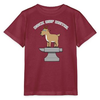 Metal Bock - Stanley/Stella Kinder T-Shirt MINI CREATOR  - Burgunderrot - Vorne - Kain (125cm)