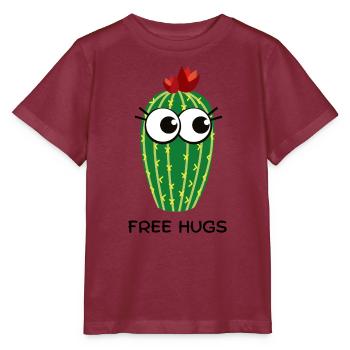 free hugs cactus - Stanley/Stella Kinder T-Shirt MINI CREATOR  - Burgunderrot - Vorne - Kain (125cm)