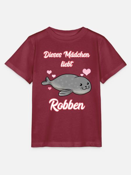 Dieses Mädchen Liebt Robben - Stanley/Stella Kinder T-Shirt MINI CREATOR - Burgunderrot